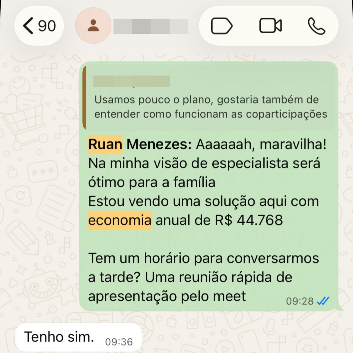 Conversa no WhatsApp: economia anual de R$ 44.768